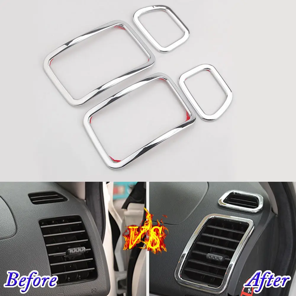 

BBQ@FUKA ABS 4pcs Dashboard Upper Air Vent Outlet Cover Trim Frame Fit For Mitsubishi Pajero Montero Sport 2009-2014 Car-Styling