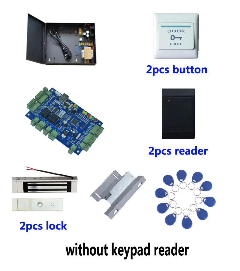 Комплект контроля доступа TCP two door access control + powercase 180kg магнитный замок ZL кронштейн