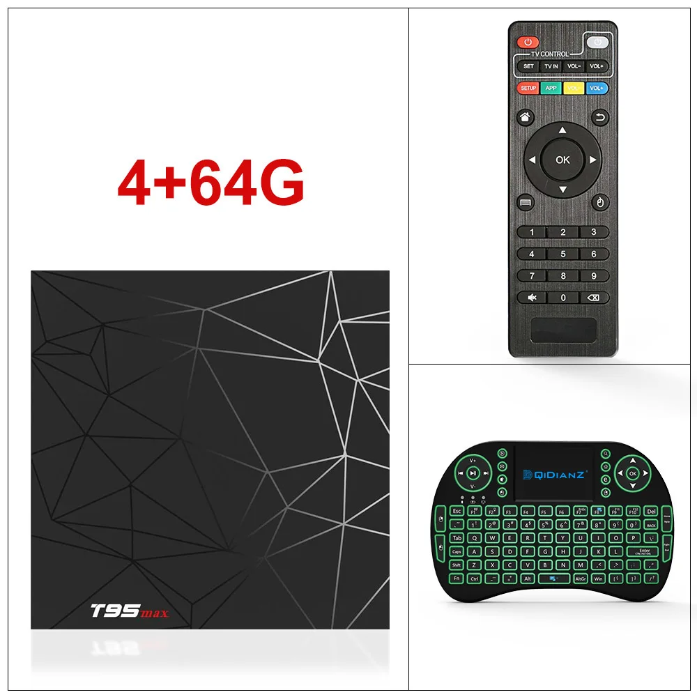 4G64G Add I8 DQiDianZ Android 9,0 T95MAX 4 Гб 64 Гб Смарт Мини ТВ коробка Allwinner H6 четырехъядерный 6K HDR 2,4 ГГц Wifi Google плеер телеприставка - Цвет: 4G64G Add I8