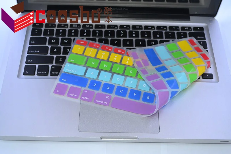 Ультратонкий силиконовый чехол для ноутбука с радужной клавиатурой MacBook air