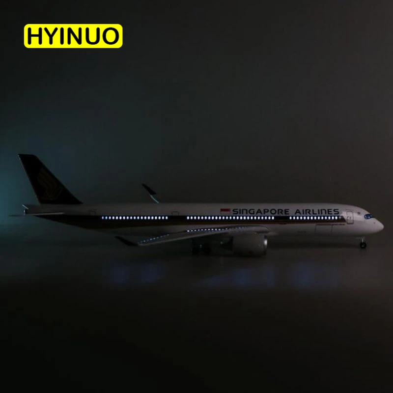 with light 47 см 1/142 масштаб самолет Airbus A350 Сингапур Авиакомпания Модель W светильник и колесо литье под давлением пластиковые смолы самолет Коллекция украшения - Цвет: with light