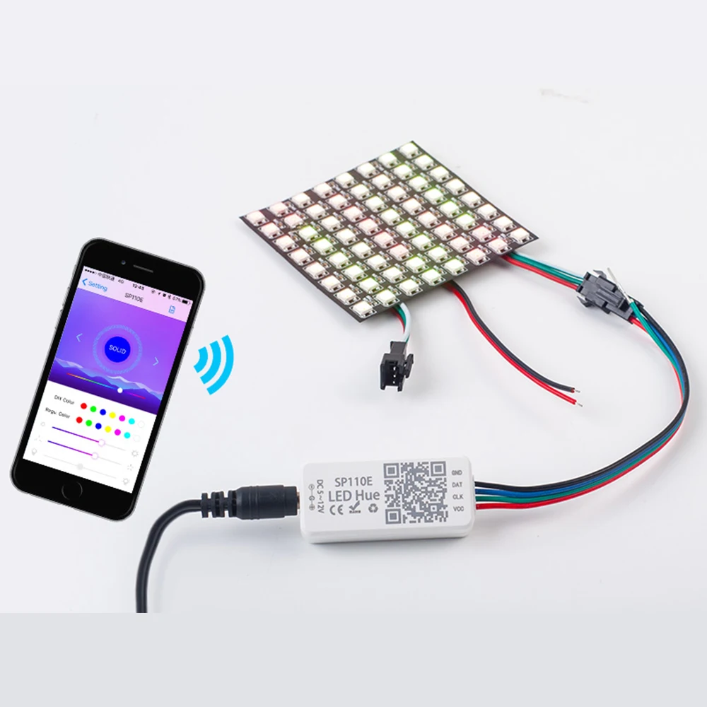 Bluetooth Контроллер SP110E для WS2812B SK6812 RGB/RGBW волшебные светодиодные пиксельные полосы