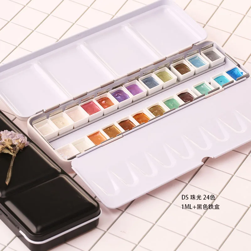24colors-1ml Перламутровый цвет воды перламутровый пигмент осадков 12 24 48 цвет воды Дозирующий жемчужный цвет - Цвет: 24colors-1ml