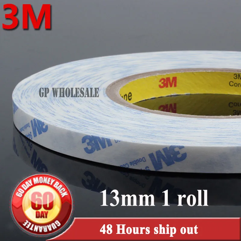 

1x 13mm* 50M 3M Double Sided Sticky Tape for LED LCD /Screen /Rubber Strip /Nameplate /Control Pannel Adhesive 9448A White