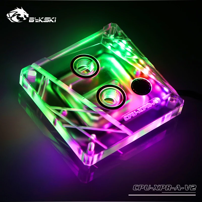 Bykski водоблок для процессора cpu-XPR-A-V2 для INTEL LGA1150 1151 1155 1156 2011X99 черный серебристый RGB поддержка GND водяного охлаждения
