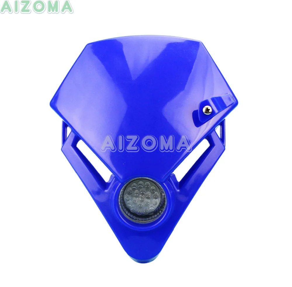 Синий крест светодиодный/лампочки, обтекаемые фары для Yamaha XT WR YZ TTR WRF 125/230/250/250F/426/450/450F супермото, универсальный