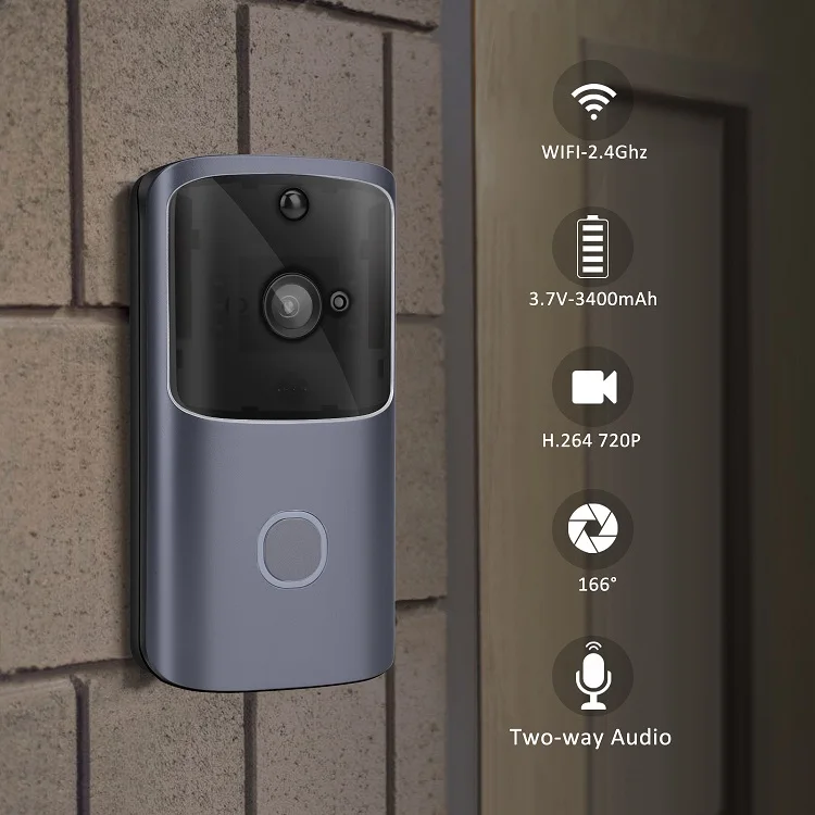 Hd 720p беспроводной Wi Fi кольцевой видеозвонок с поддержкой и камерой 3*18650 на