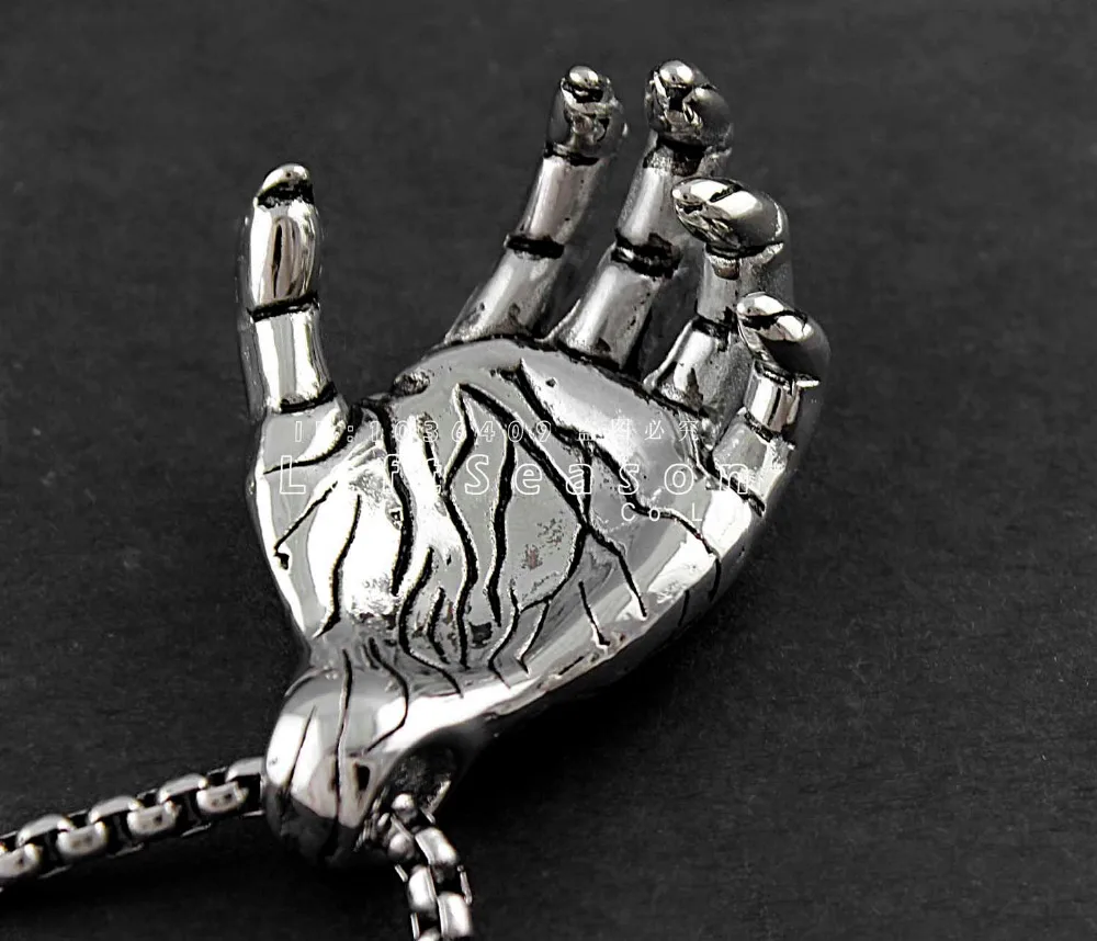 Мужская Нержавеющей Стали 316L Череп Рук Ожерелье S1 36|pendant necklace|necklace necklace316l stainless steel