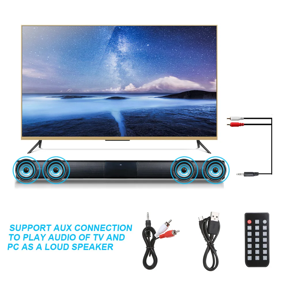 Новинка Bluetooth колонка BS 28B TV 20 вт саундбар для домашнего кинотеатра беспроводной 3D