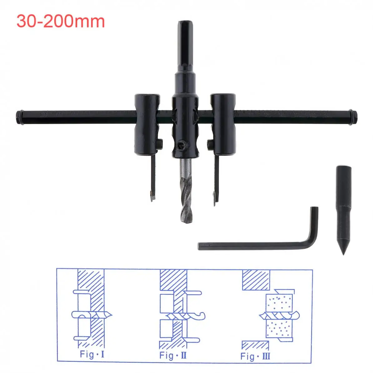 TORO 30-120/200mm Adjustable Circle Hole Saw Aircraft Type Round Hole Drill Bit Wood Opener Cutter DIY Woodworking Cutting Tool