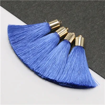 Aliexpress Высокое качество L93/5 см; Сатиновые туфли с кисточками/Золотой шляпа шелковых кисточек/ювелирные изделия аксессуары/аксессуары diy/Ювелирные изделия/diy серьги/4 шт./пакет - Цвет: L9317