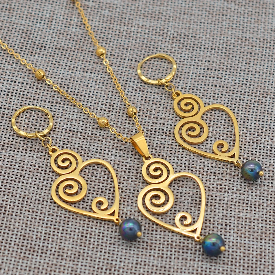 Anniyo Новый Гавайский жемчуг этнический комплект ювелирных изделий ожерелье