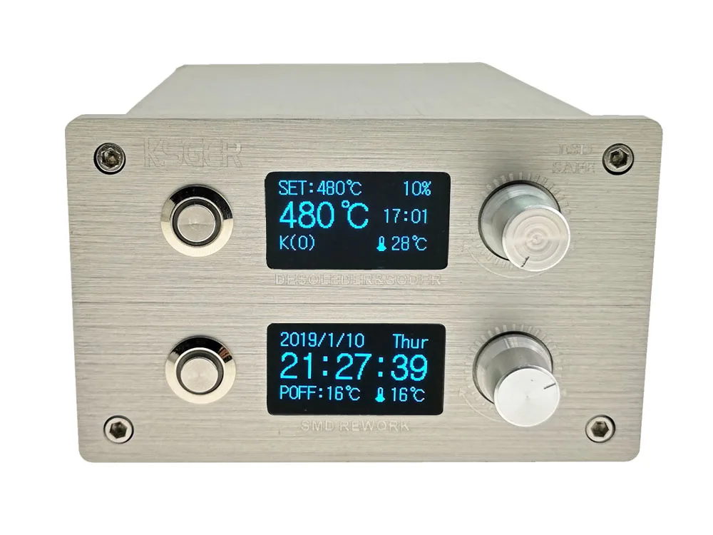 KSGER T12 паяльник станция 2 в 1 SMD горячего воздуха пистолет для пайки и распайки DIY наборы вакуумный Электрический STM32 контроллер OLED