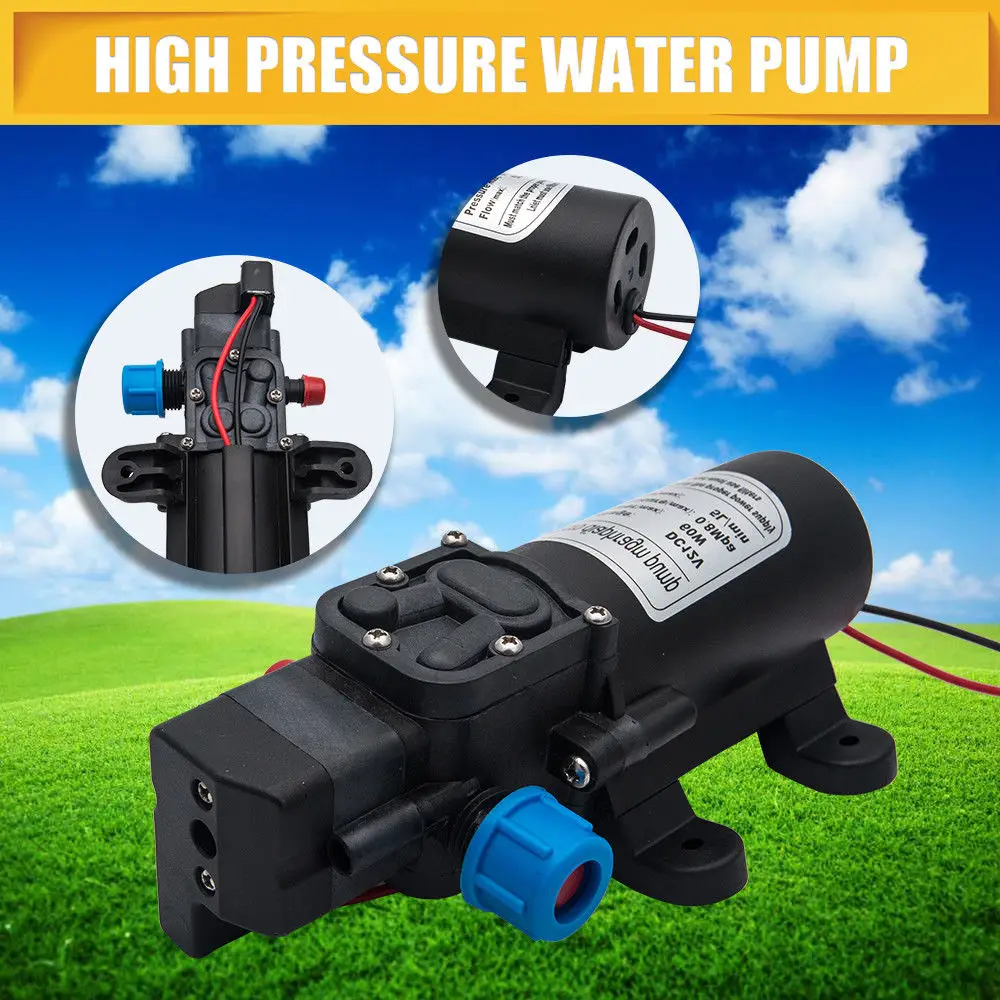 12V 5L/мин высокого Давление микро мембранный Водяной насос 80Psi для автомобиля Караван Лодка