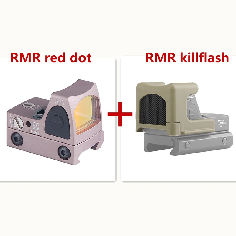 Мини RMR красный точечный прицел коллиматор Глок рефлекторный прицел и вспышка Kill fit 20 мм Weaver Rail для страйкбола Охотничья винтовка 5-4-2+ 37-32