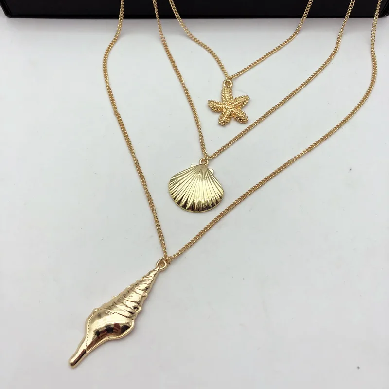 Женское многослойное ожерелье TOTASALLY Cowrie из сплава с натуральной морской ракушкой