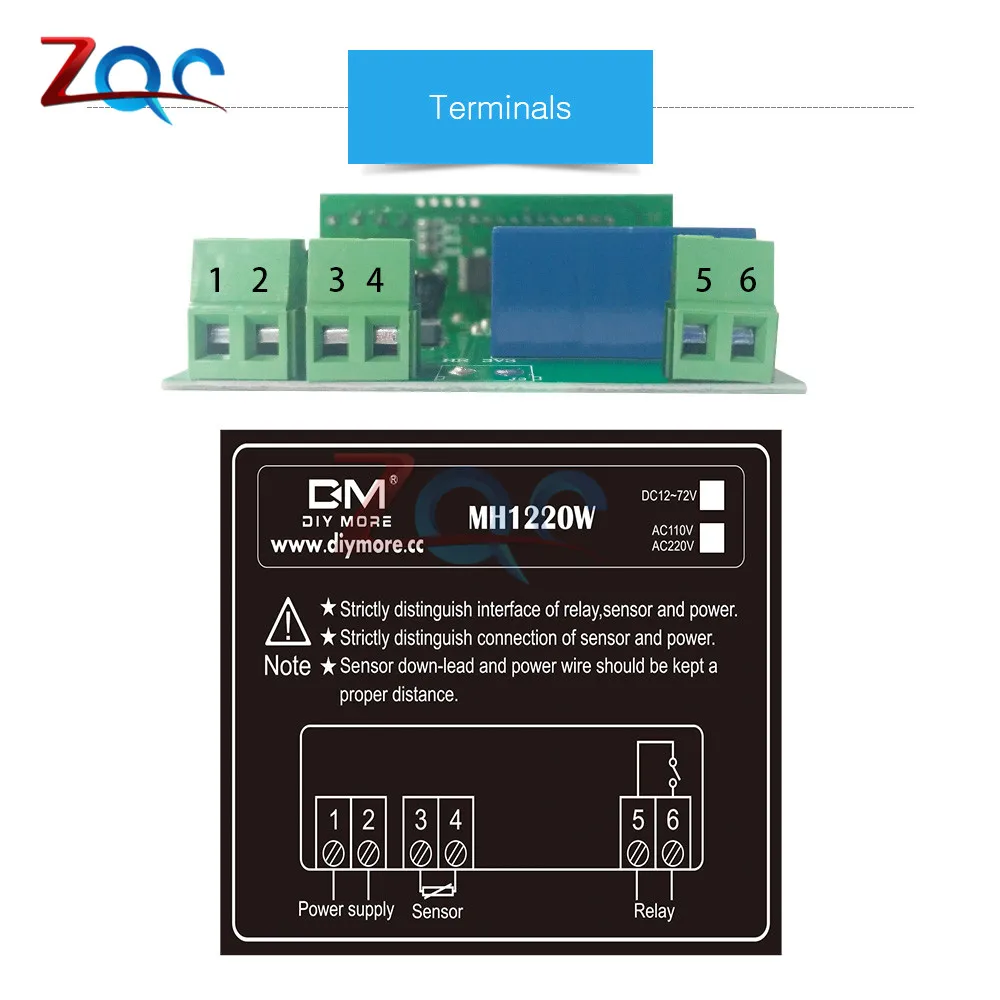 MH1220W DC 12 V-72 V AC 110V 220V термометр температуры светодиодный цифровой регулятор