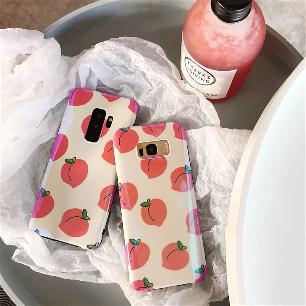 Корейский стиль случаях плоды персика груша чехол для samsung Galaxy S10 S8 S9 плюс Lite