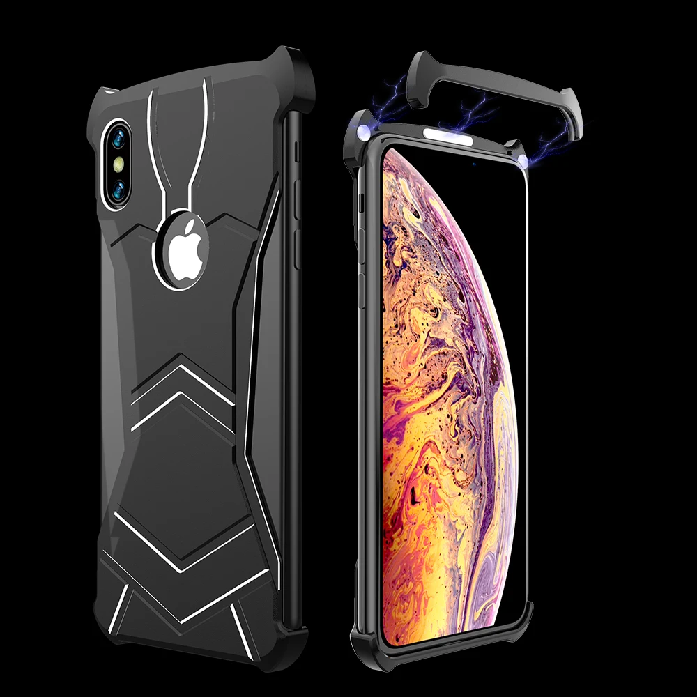 Ультратонкий алюминиевый армированный Магнитный передний чехол для iPhone X XR XS Max 7 8