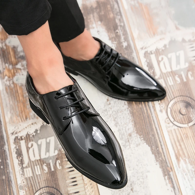 2019 men Shoes Leather Oxfords Elegant Men Formal business Dress outdoor fahsion lace up party size 38-46 L5 | Обувь