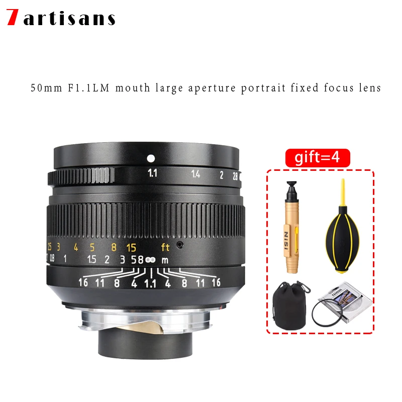 7artisans 50 мм F1.1 Lentes объектив с широкой диафрагмой и параксиальных M Крепление