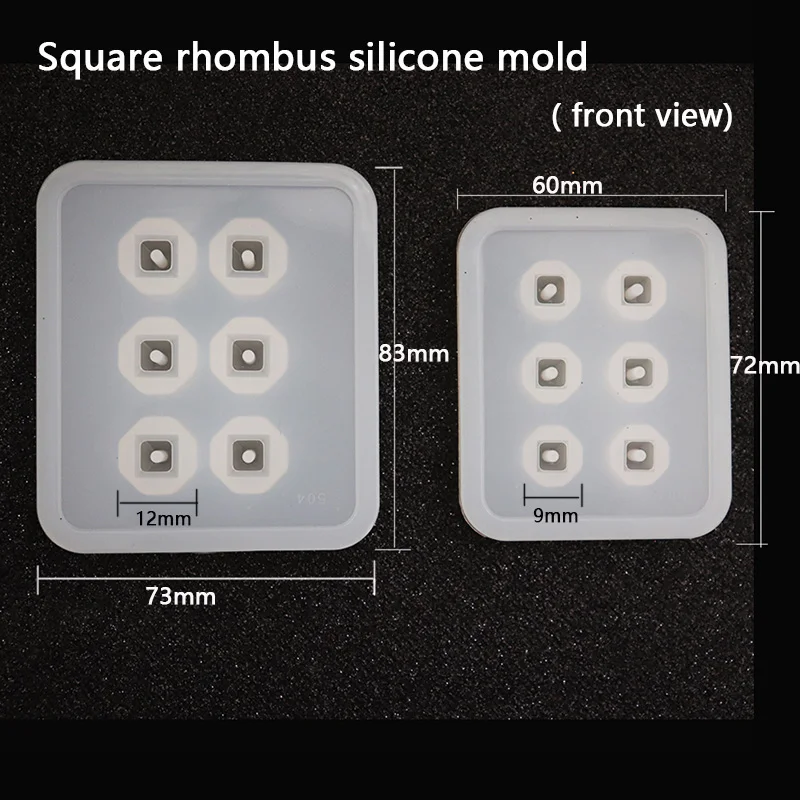 Новый прозрачный прямоугольная силиконовая форма бусины квадратный ромб шарик 6