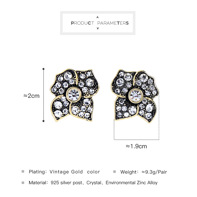 wing yuk tat Plant Flower Small Earrings for Women Costume Jewelry Harajuku Crystal Stud 2018 New | Украшения и аксессуары
