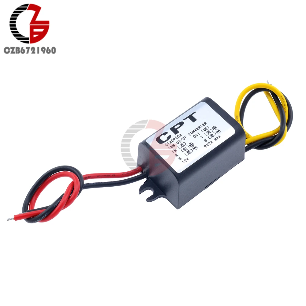 

DC Converter 12V Step down to 9V 2A 15W Mini USB Power Adapter