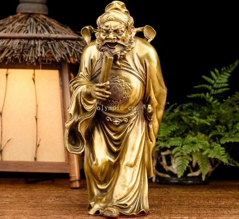 11 дюймов латунный резной фольклорный фэншуй искусственный призрак Охотник Чжун