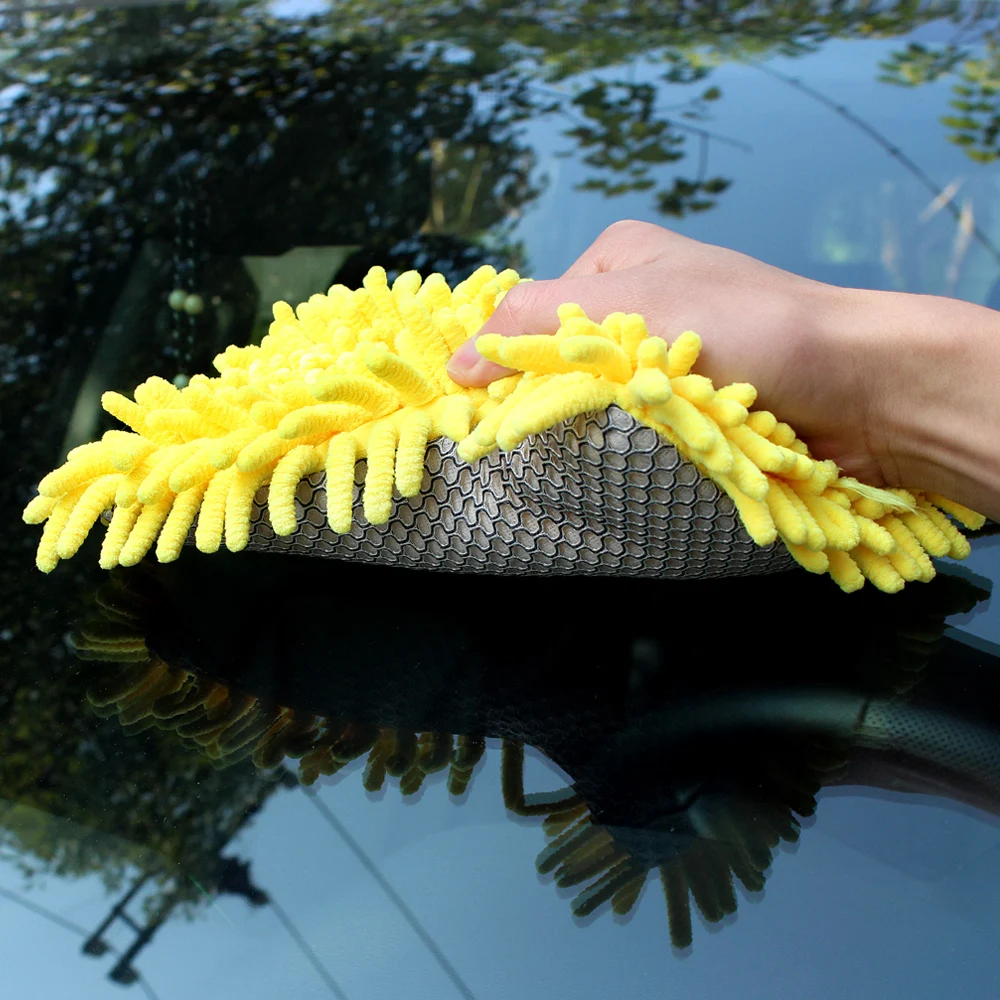 Горячая ультратонкое волокно синель антозоан Автомойка губка из микроволокна