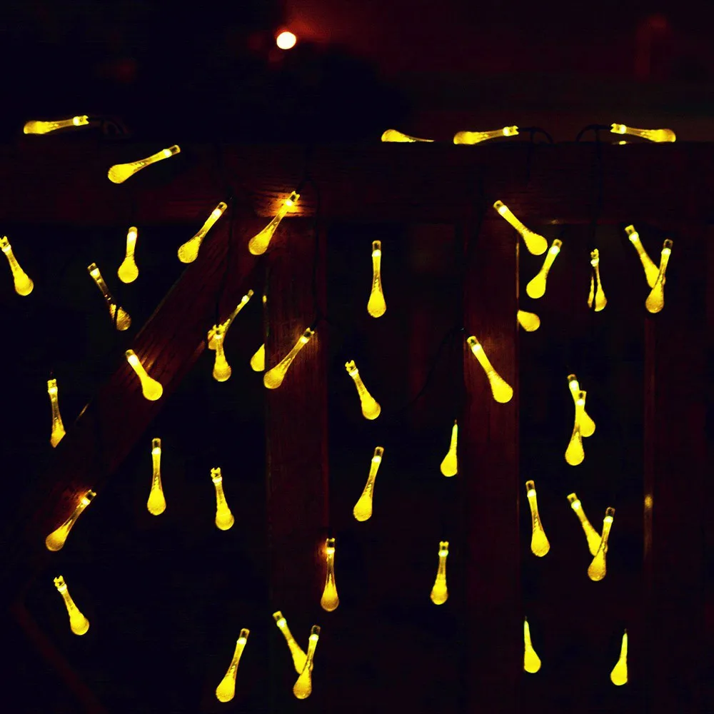 100% Бренд новый Высокое качество 6 м с 30 ABS светодиодный капли воды Солнечный Цвет