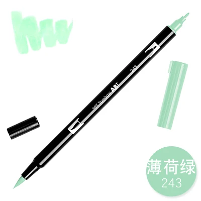 243 1 шт. TOMBOW AB-T Япония 96 цветов две головки художественная кисть ручка маркер Профессиональный водный маркер ручка живопись школьные принадлежности - Цвет: 243