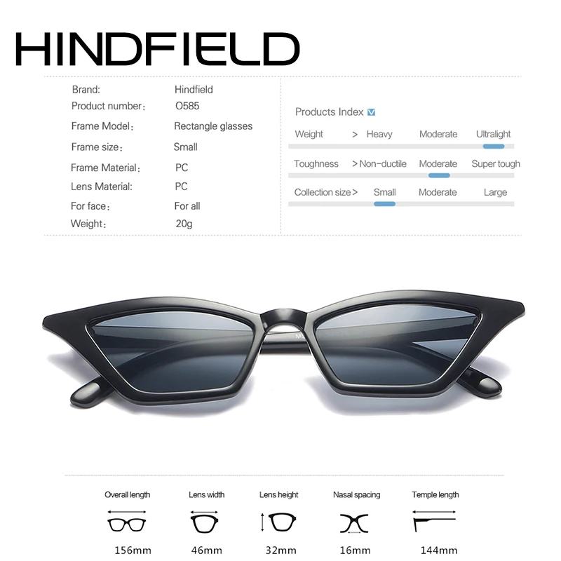 Hindfield 2018 новые узкие солнцезащитные очки Для женщин бренд разработан кошачий