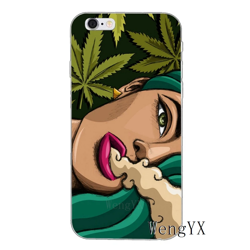 Курение травы женщина для iPhone X XR XS Max 8 7 plus 6s 6 plus SE 5S 5c 5 4S 4 iPod Touch чехол мягкий чехол для телефона - Цвет: Weed-Smoking-A-09