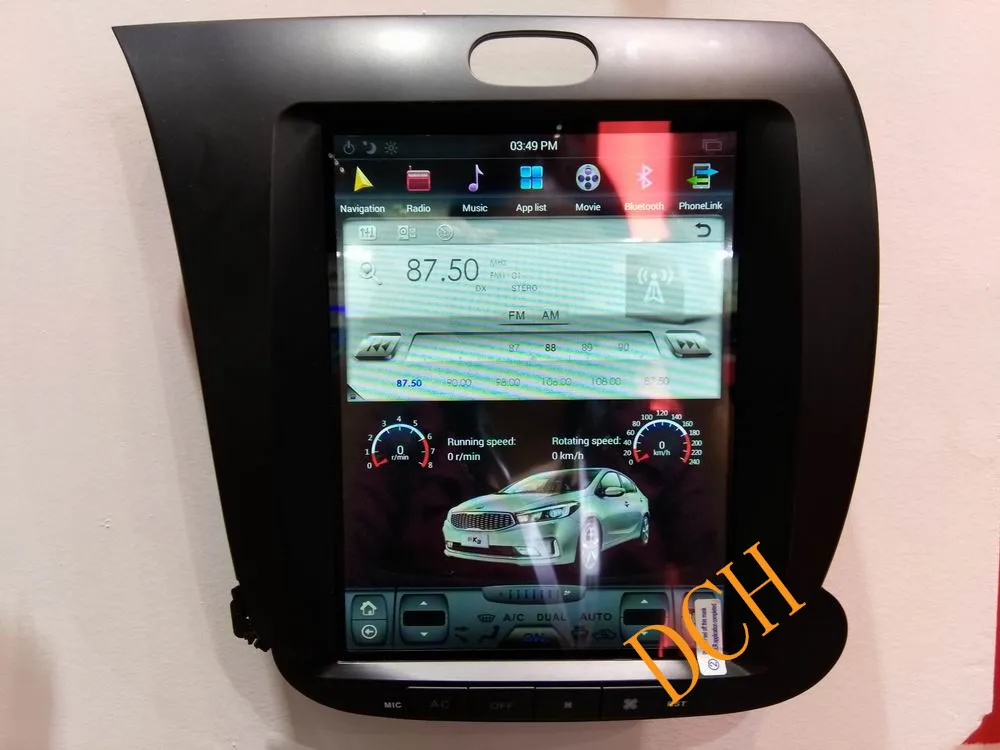10,4 ''Тесла стиль Android 8,1 автомобильный DVD gps навигатор для KIA K3 cerato forte 2013 авто ручной AC px6 carplay