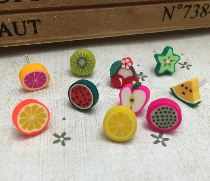 144 шт./72 пары серьги гвоздики из полимерной глины|clay stud earrings|polymer clay earringsstud earrings |