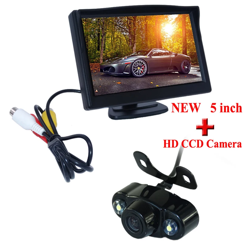 Новый 5 &quotTFT LCD Цифровой Автомобильный заднего вида 2LED подсветка