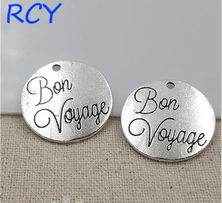 M2511 высшее качество 5 шт./лот 25 мм буквенная печать bon voyage charm round disc сообщений