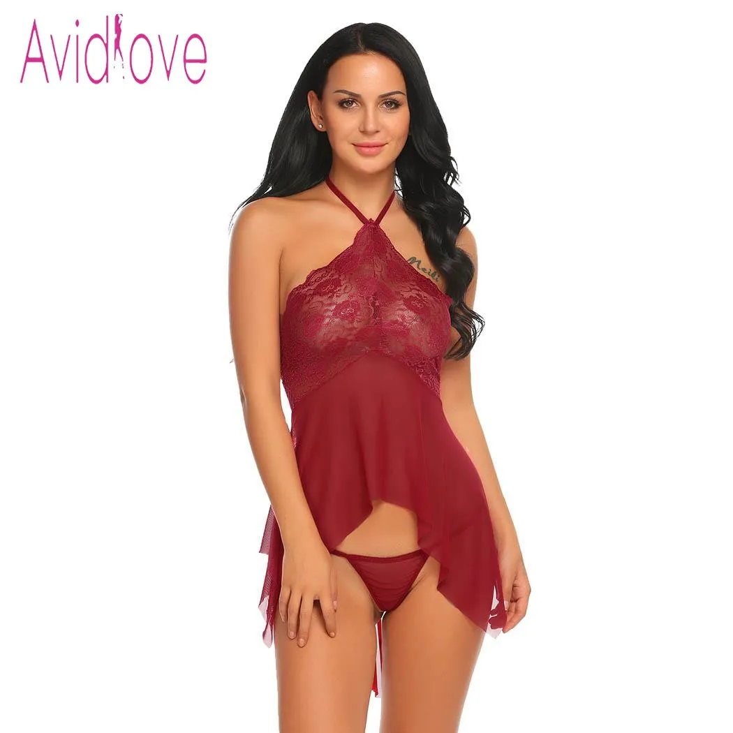 Нижнее белье Avidlove, сексуальное эротическое платье Babydoll, Женская Прозрачная кружевная ночная рубашка, Порно сорочка, нижнее белье, Фантазийная сексуальная одежда