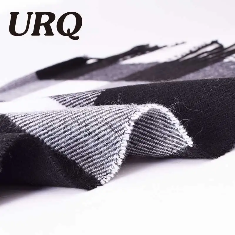 Мягкий кашемировый шарф URQ для мужчин и женщин унисекс клетчатые шарфы мужской