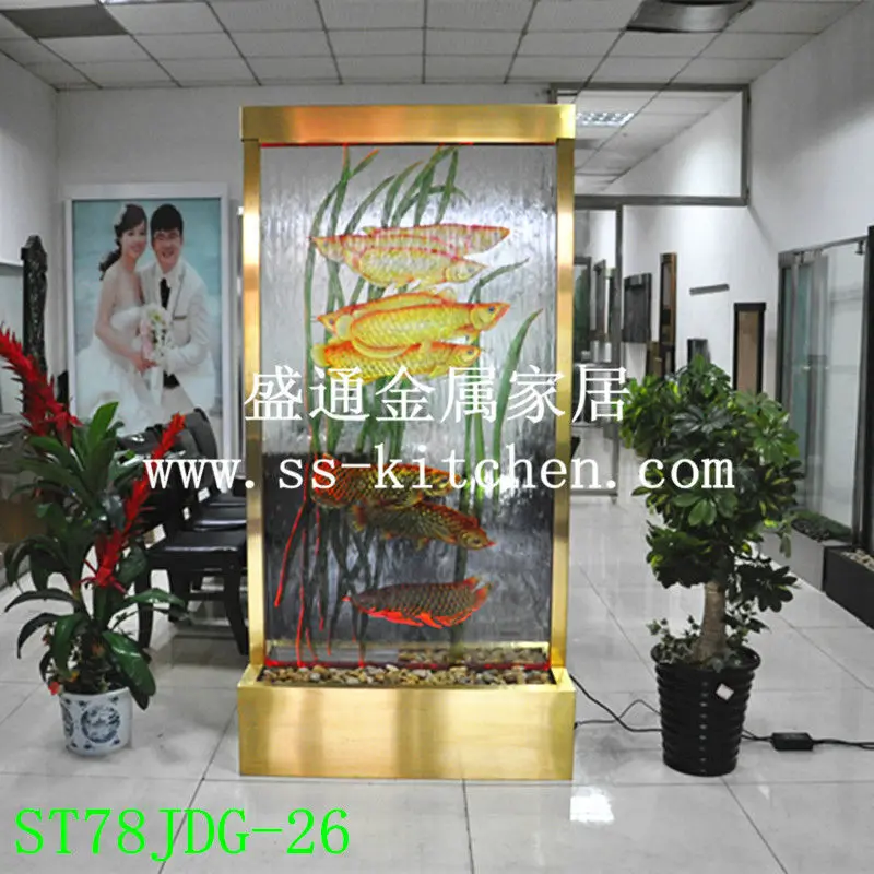 

Indoor stainless steel water curtain fountain falls