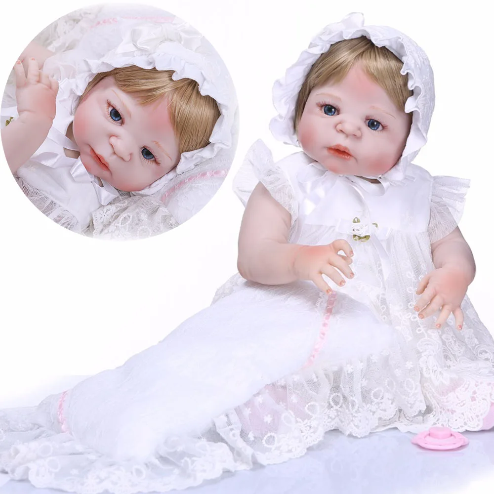 Bebes reborn эксклюзивная Кукла бренд npk 23 &quot57 см полный силикон для новорожденных