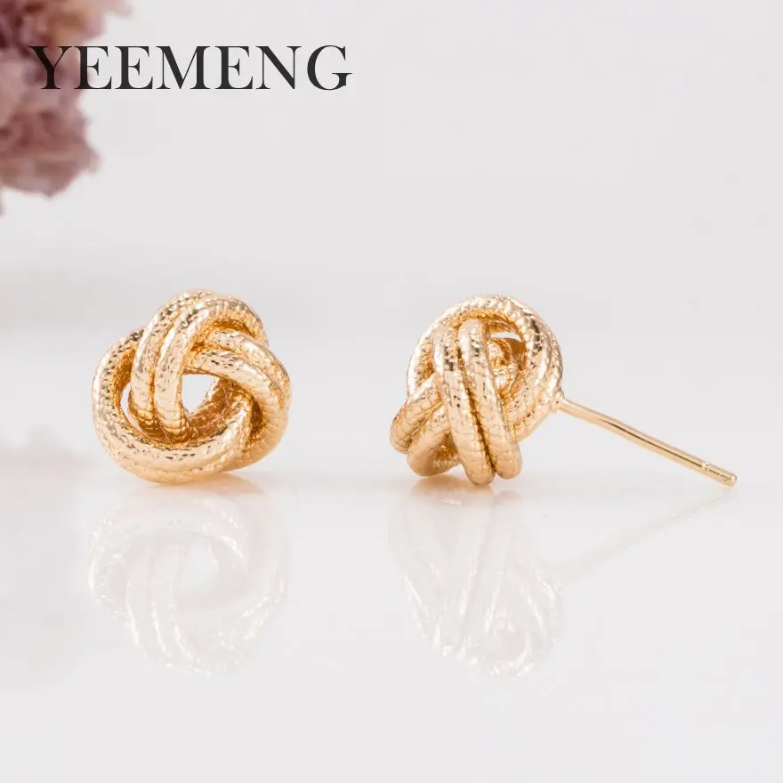 YEEMENG новые модные серьги-гвоздики в стиле панк хип-хоп/Рок узор витые золотистые