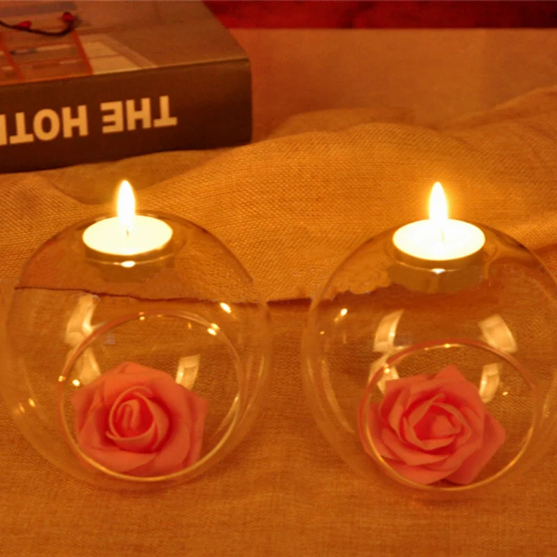 Настольная стеклянная подсвечник Террариум безделушка прозрачная ваза