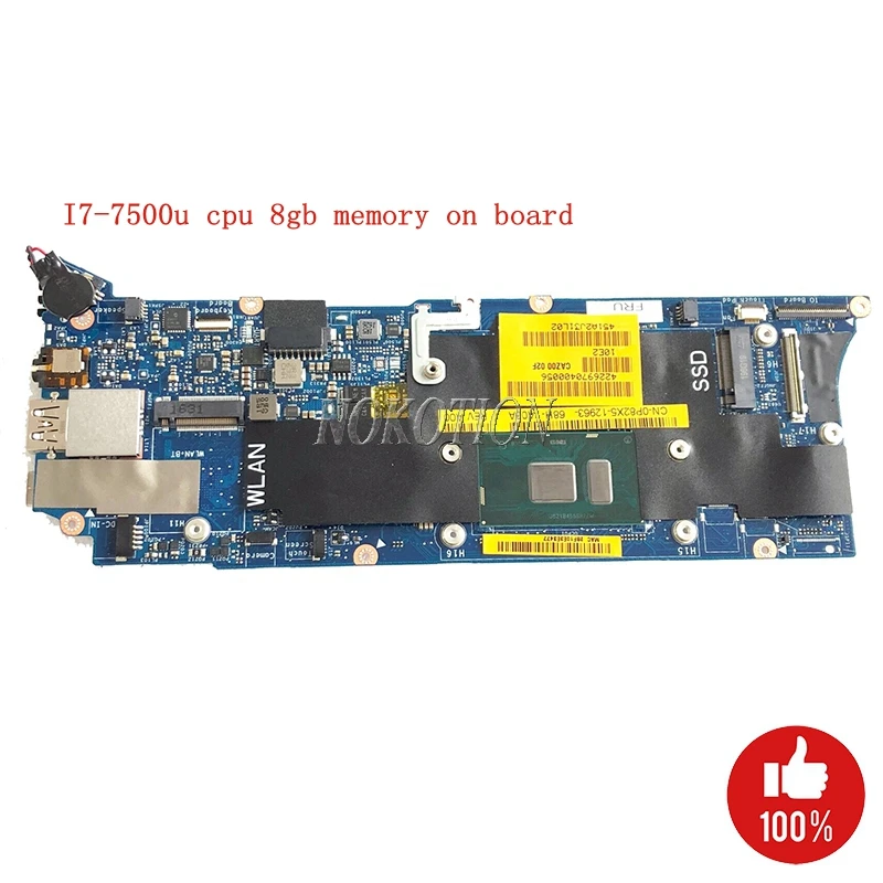 NOKOTION caz00 la d841p для dell xps 13 9360 cn 06wfft 06w FFT 0G736N материнская плата ноутбука CN cpu 8G
