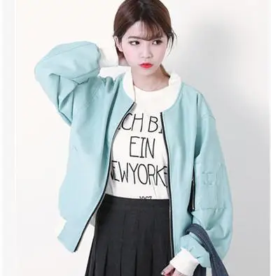 Женская куртка-бомбер на молнии розовая стеганая в стиле хип-хоп с карманами