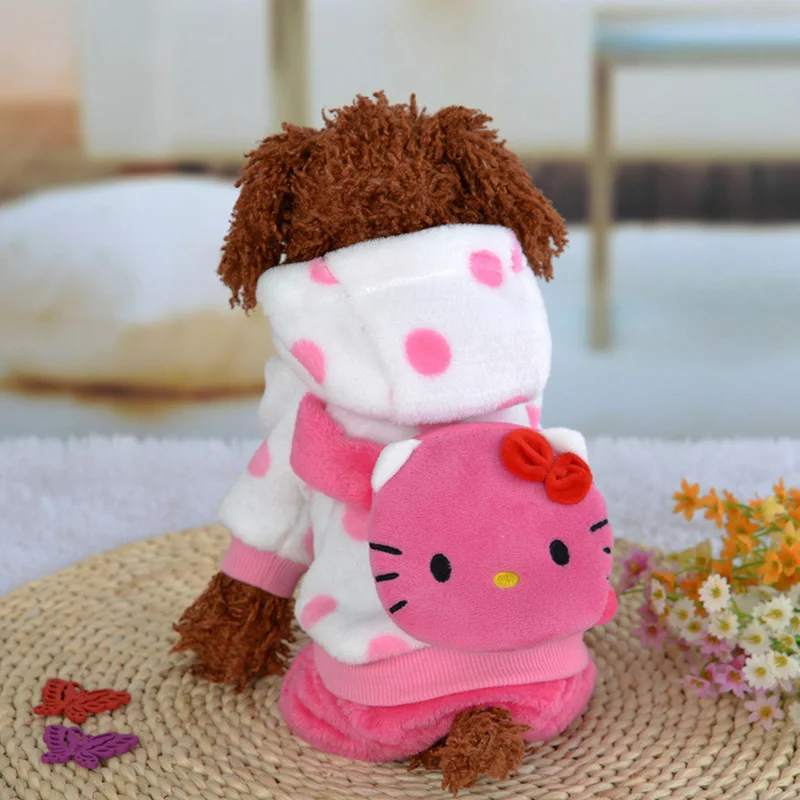 Собака пальто Четыре ноги зимой собака одежда Бархат зимний комбинезон Милый roupas