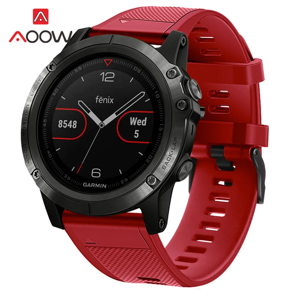 Ремешок силиконовый для Garmin Fenix 5 Plus / Forerunner 935/touchs60 быстросъемный легко