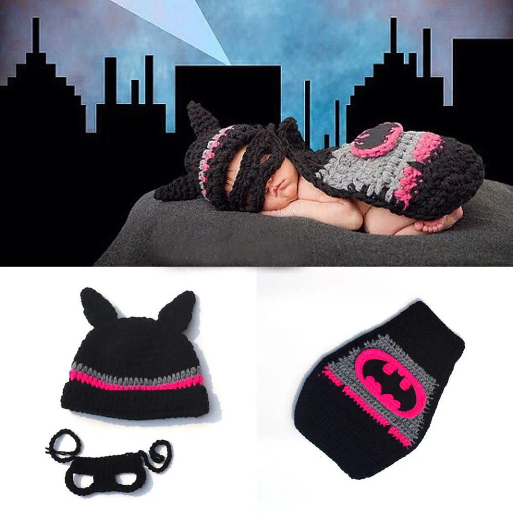 newborn baby photo props handmade costume cotton yarn clothes infant hat cloak mask Hot Sale Crochet boys girls outfit | Детская одежда