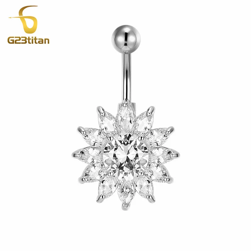 Piercing Jewelry Богемные женские ювелирные изделия для пирсинга тела двухсторонние розовые хрустальные бабочка пупок серьги серебро 14 г титановые кольца для пупка - Окраска металла: Piercing Jewelry